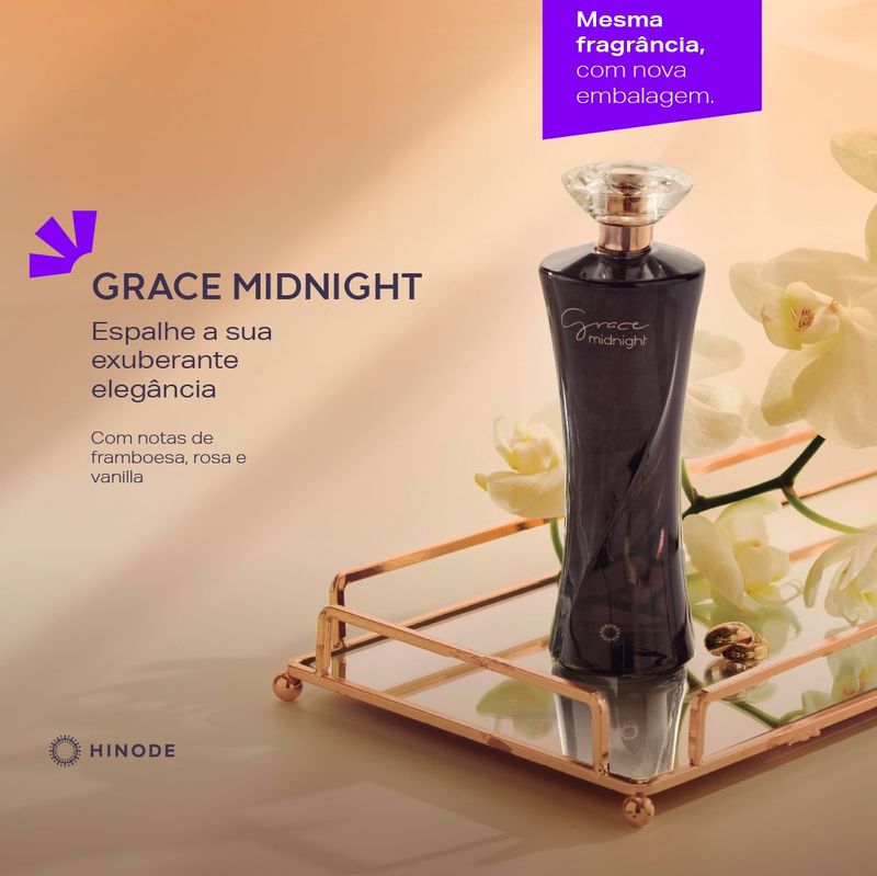 Hinode Group - A fragrância de Grace Midnight é sofisticada e atraente,  assim como você. que sabe onde quer chegar e não abre mão de bons momentos.  Realce seu brilho e realize