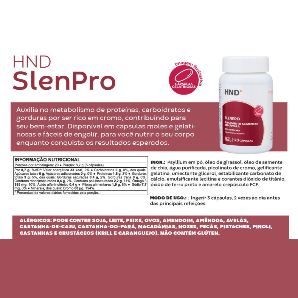 Suplemento Alimentar Slenpro HND 120 Cápsulas em promoção! Veja a oferta e mais achadinhos de Vitaminas & Suplementos 3 Hoje é o melhor dia para comprar Suplemento Alimentar Slenpro HND 120 Cápsulas com aquele preço maroto! Promoção! Aproveite a oferta! 3