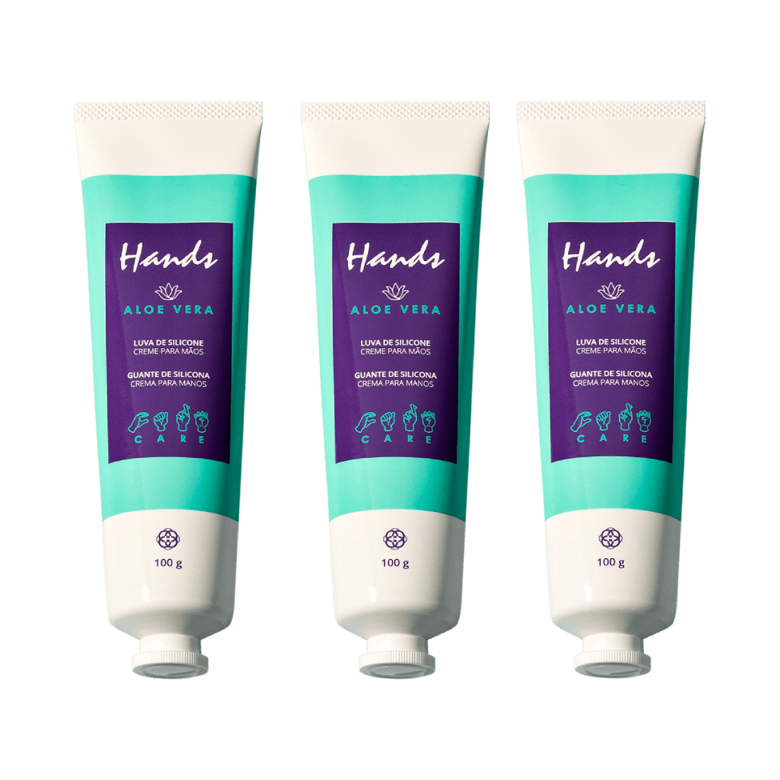 Kit 3 luvas de silicone Hands Alo e Vera 100g