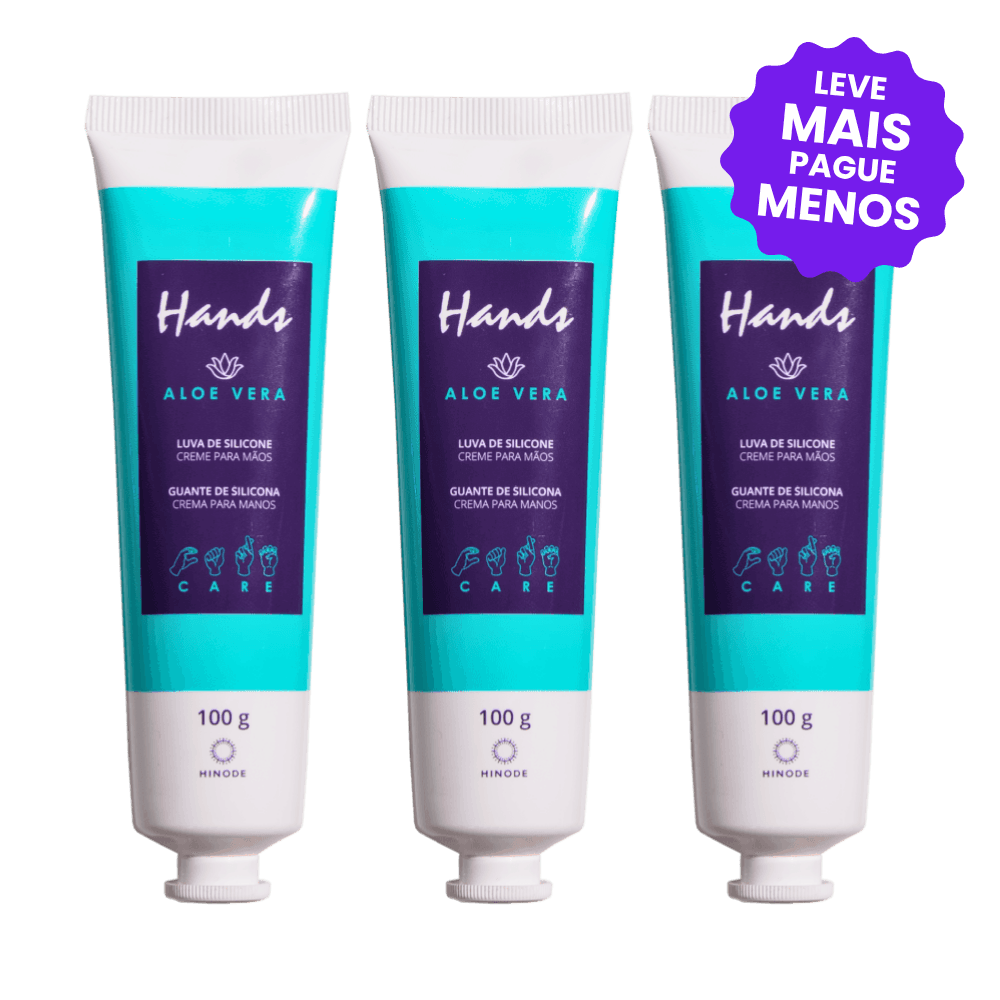 Kit 3 luvas de silicone Hands Alo e Vera 100g