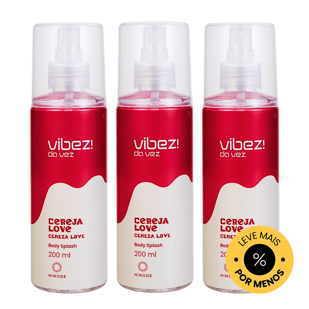 Kit 3 Body Splash Vibez da Vez! Cereja Love